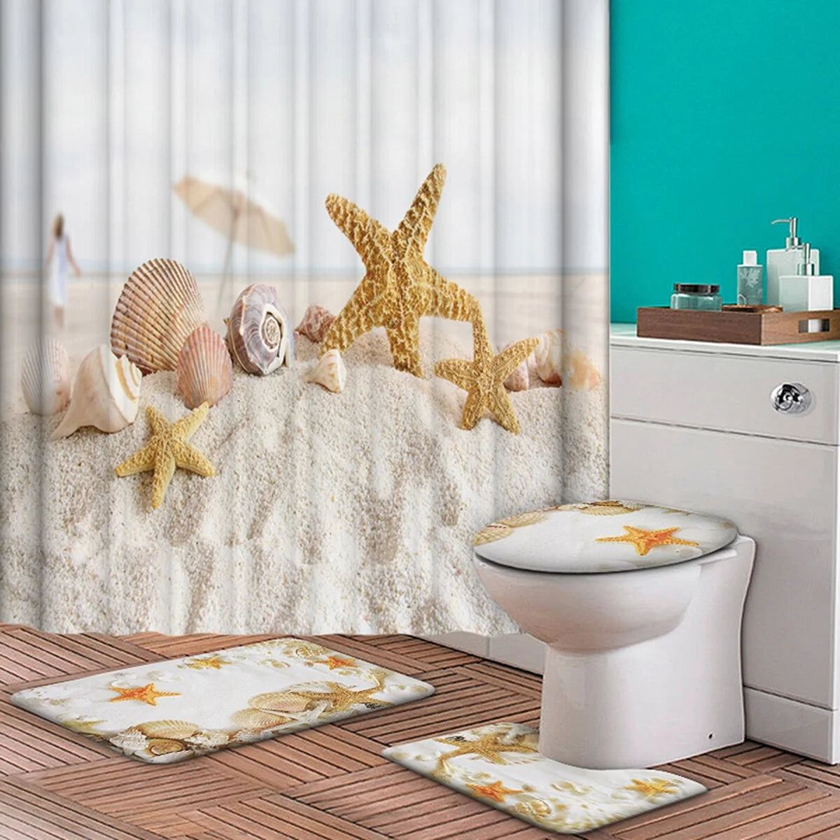 Ocean Beach Shower Curtain Set