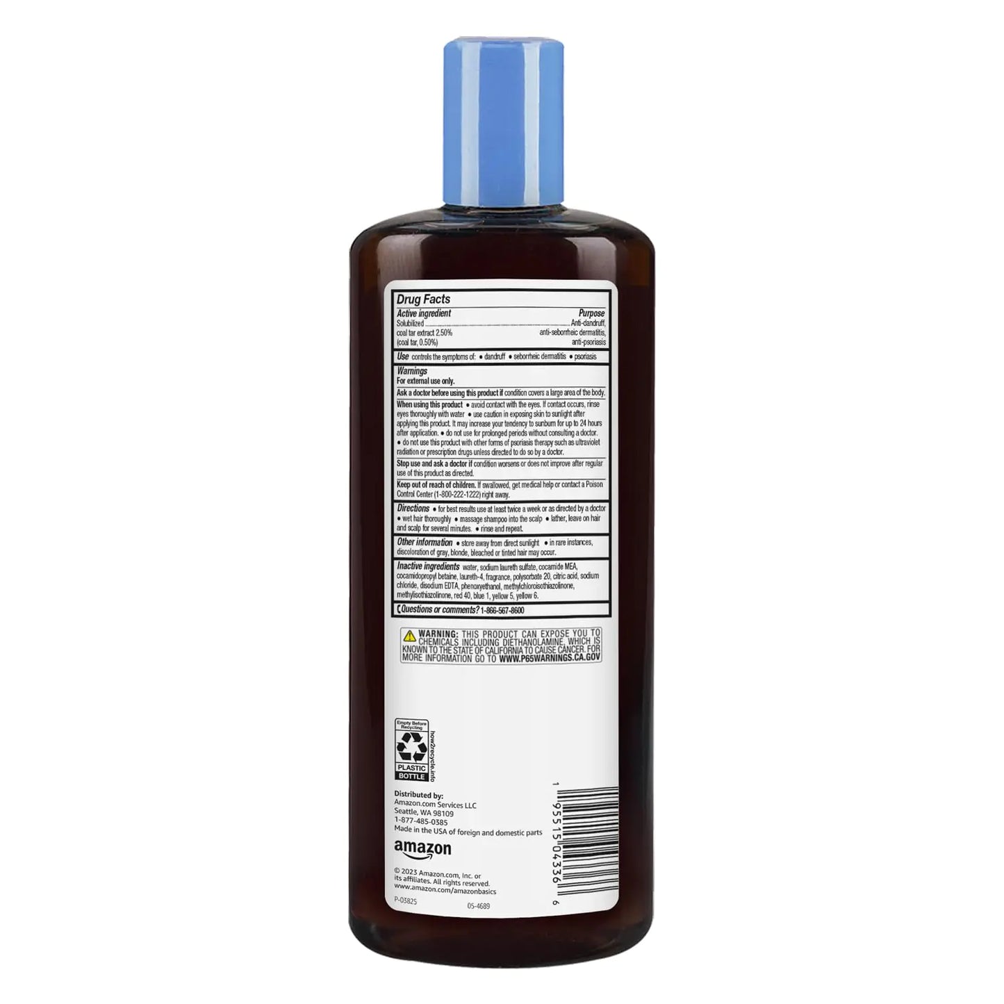 Amazon Basics Anti-Dandruff Shampoo 0.5% Coal Tar