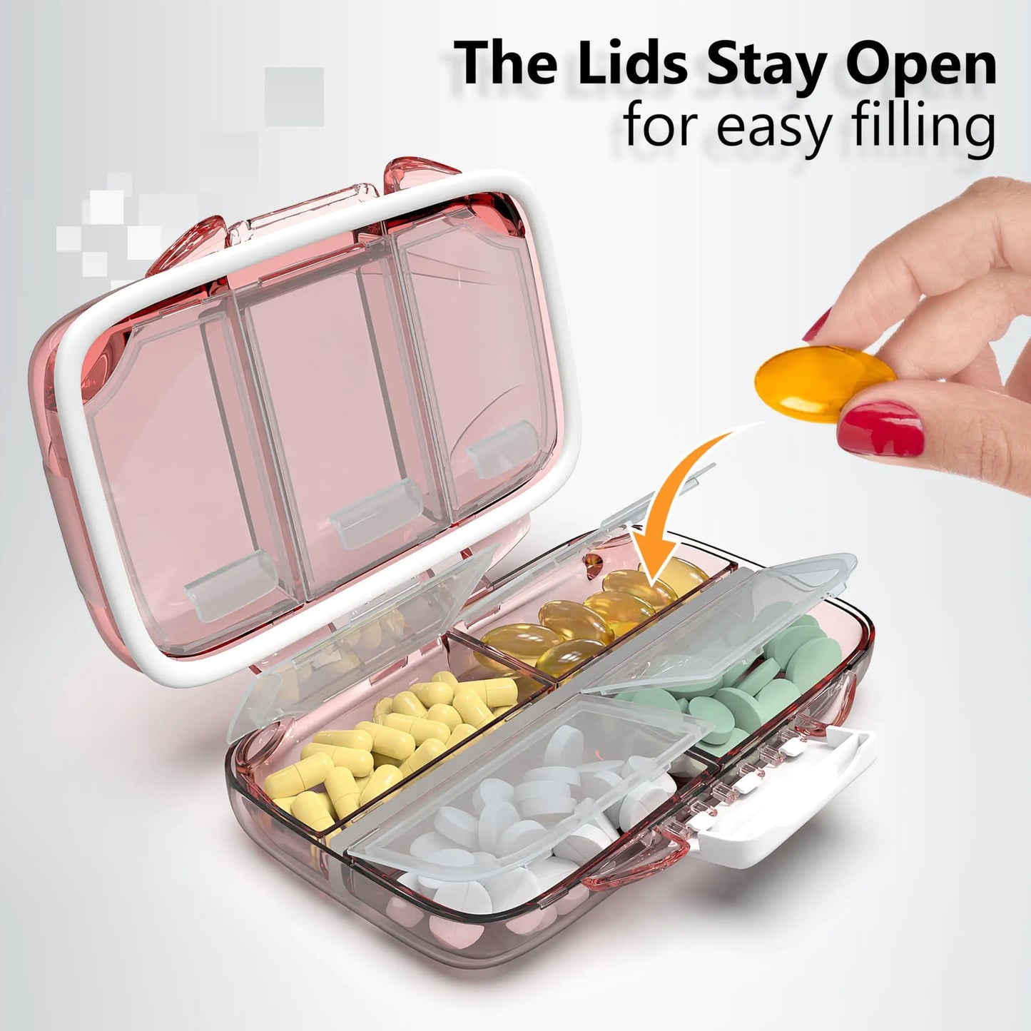 Travel Pill Organizer Box - Pill Holder Daily Medicine Organizer Box