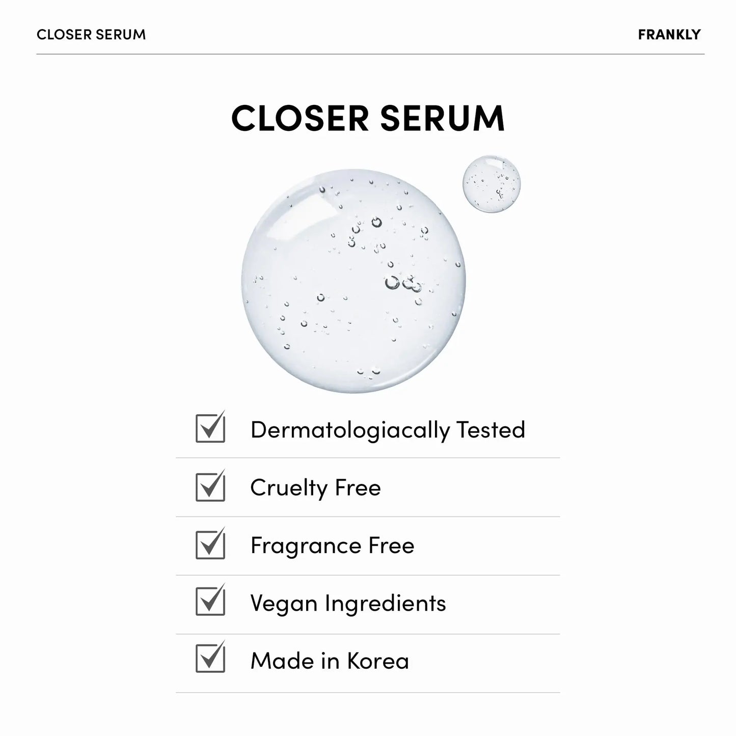 Frankly Closer Serum - Pore Minimizing, Anti-Aging, Elasticity, Hydration, Plump & Dewy Skin - All skin types