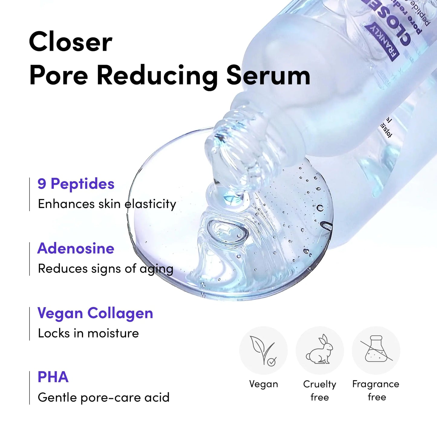 Frankly Closer Serum - Pore Minimizing, Anti-Aging, Elasticity, Hydration, Plump & Dewy Skin - All skin types