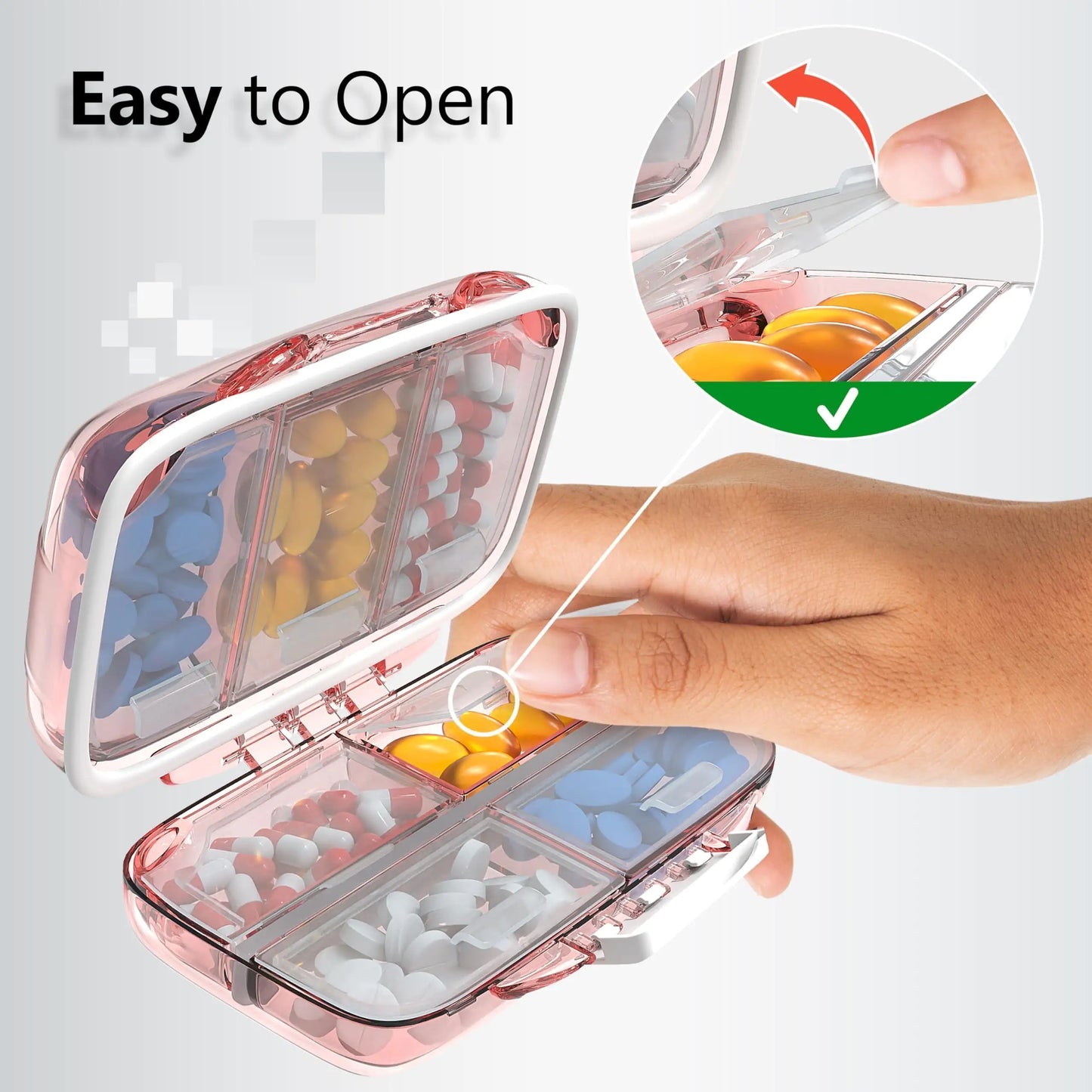 Travel Pill Organizer Box - Pill Holder Daily Medicine Organizer Box
