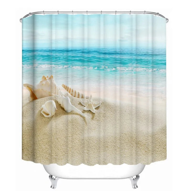 Ocean Beach Shower Curtain Set