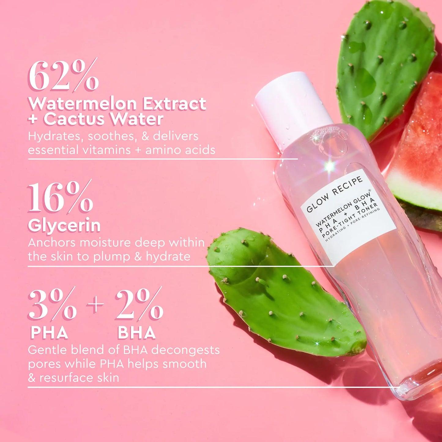 Glow Recipe PHA + BHA Face Toner - Pore Minimizer & Facial Exfoliator for Glass Skin