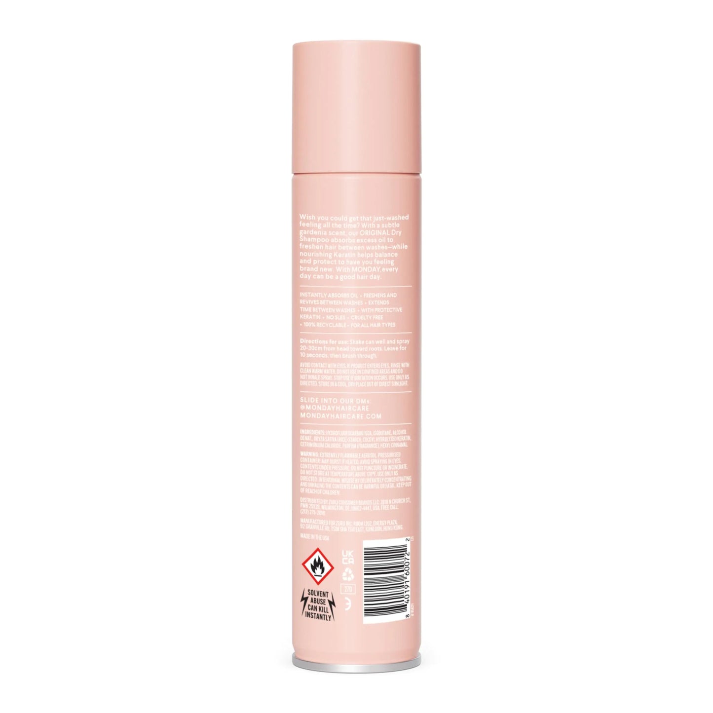 MONDAY HAIRCARE Dry Shampoo - Freshens Hair, Absorbs Oil, Nourishes with Keratin