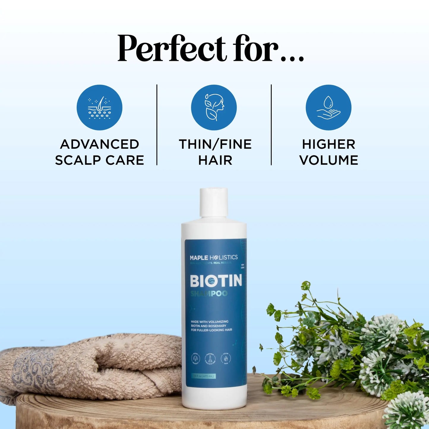 Rosemary and Biotin Shampoo - for Dry Damaged Weak and Thin Hair Care