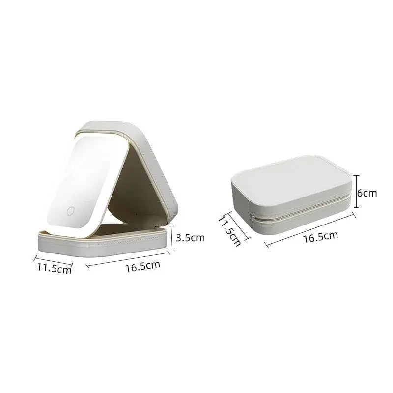 LED Mirror Makeup Organizer Box