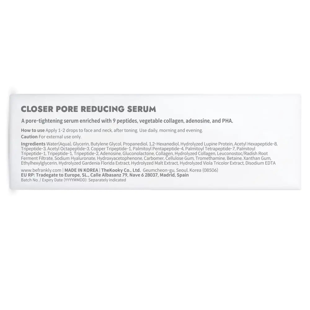 Frankly Closer Serum - Pore Minimizing, Anti-Aging, Elasticity, Hydration, Plump & Dewy Skin - All skin types