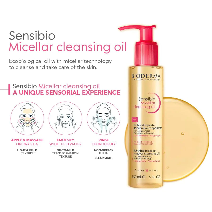 Bioderma Sensibio Micellar Cleansing Oil, 1st Ecobiological Micellar Oil Formula Cleanser