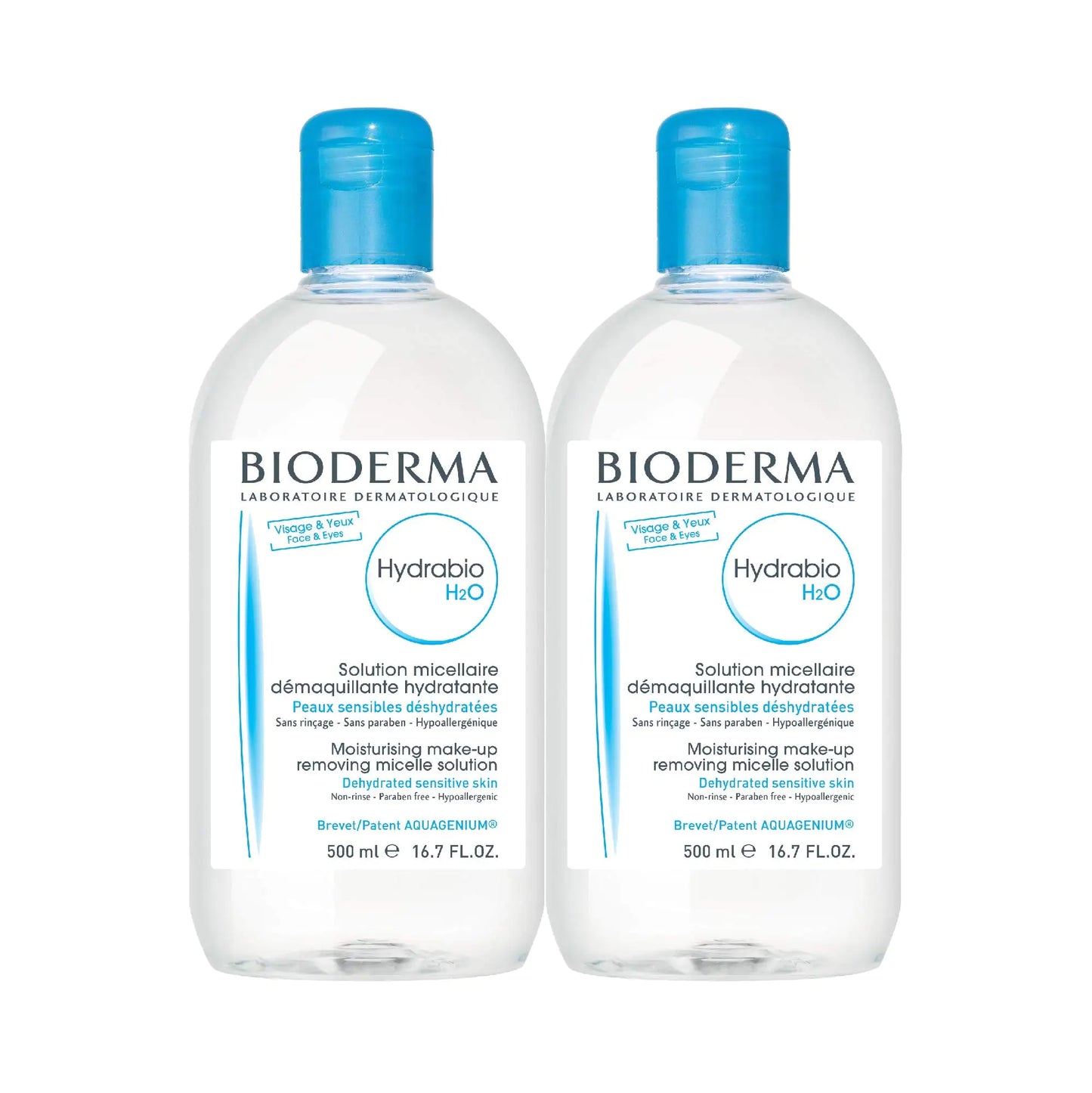 Bioderma - Hydrabio H2O Micellar Water - Face Cleanser and Makeup Remover - Skincare for Sensitive Skin