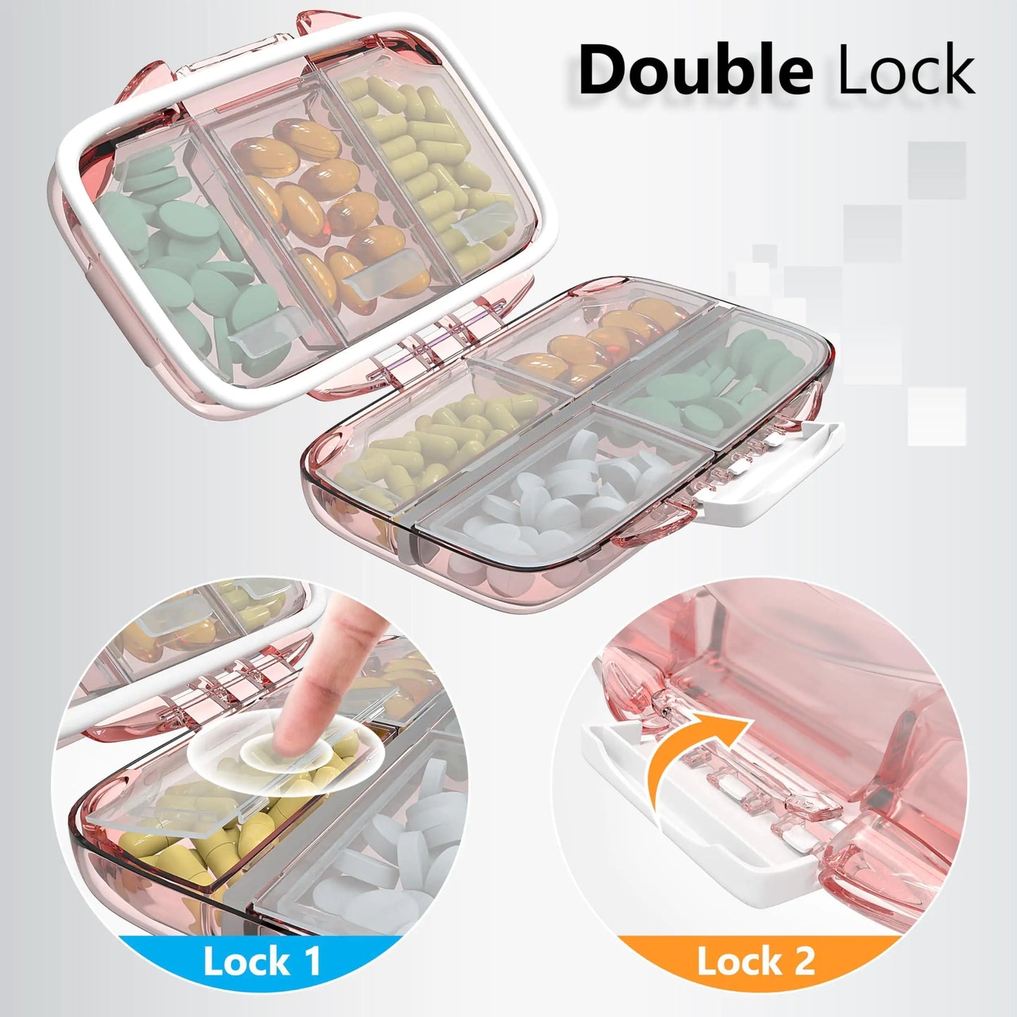 Travel Pill Organizer Box - Pill Holder Daily Medicine Organizer Box