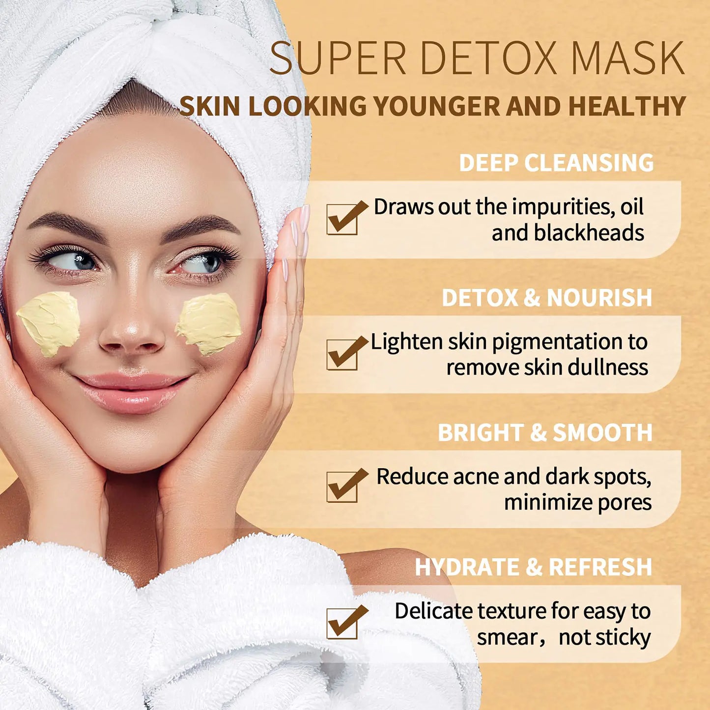 Vitamin C Face Mask with Kaolin Clay and Turmeric for Dark Spots