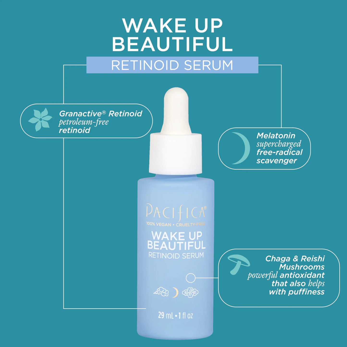 Pacifica Beauty Wake Up Beautiful Overnight Retinoid Serum, Skincare