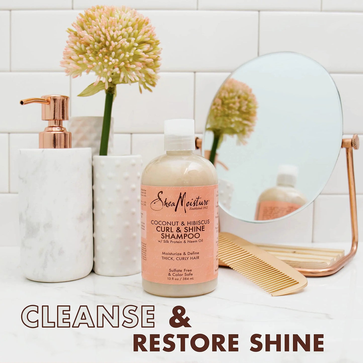 SheaMoisture Curl and Shine Coconut Shampoo for Curly Hair - Paraben Free