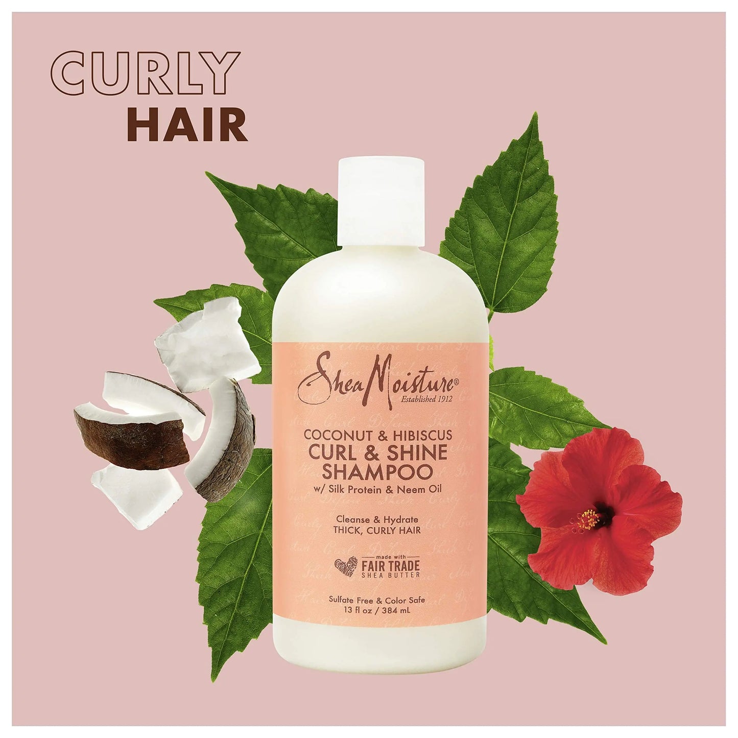 SheaMoisture Curl and Shine Coconut Shampoo for Curly Hair - Paraben Free