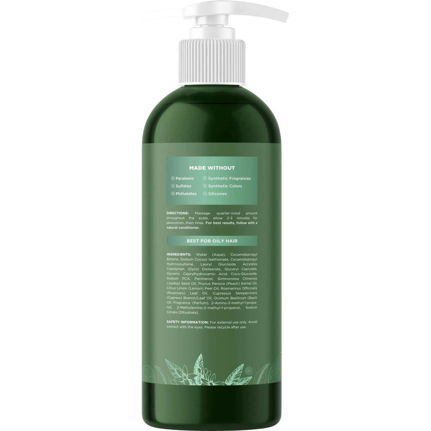 Clarifying Shampoo for Oily Hair and Scalp - Vegan Color Safe Sulfate & Paraben Free