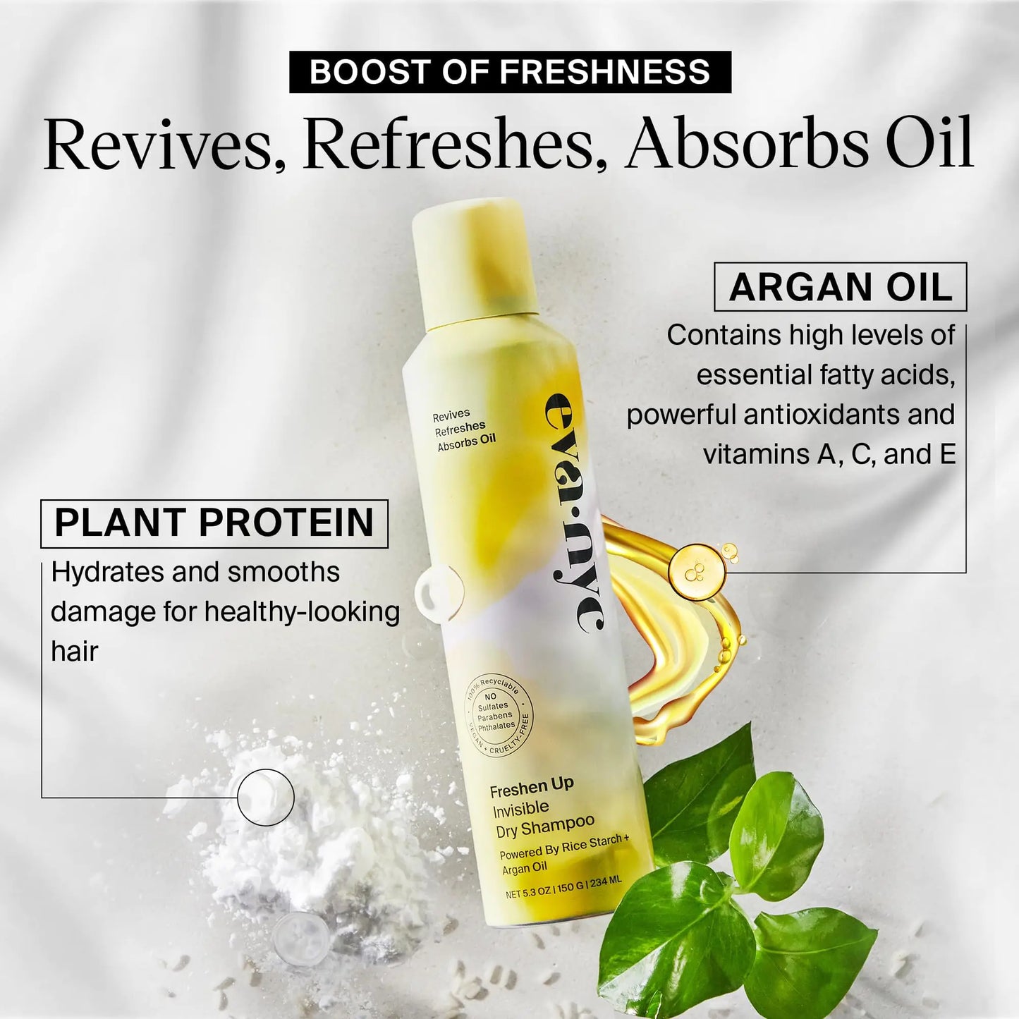 Eva NYC Freshen Up Dry Shampoo, Cleansing Dry Shampoo for All Hair Types