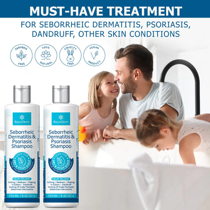 Roycederm Psoriasis Shampoo, Dandruff Shampoo, Dry Itchy Scalp Treatment