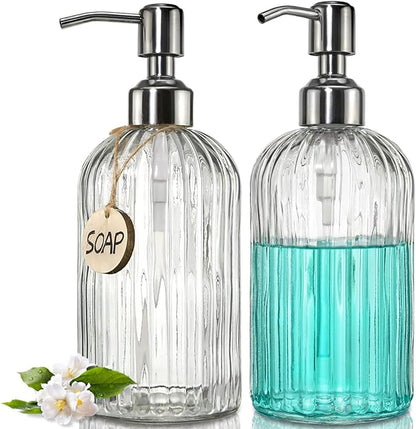 Glass Soap Dispenser with Rust Proof Stainless Steel Pump